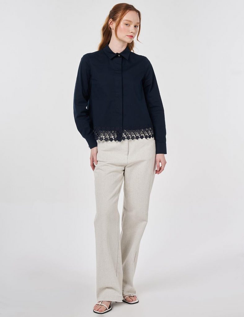 KAYRA Dantel Garnili Pamuklu Bluz 11034