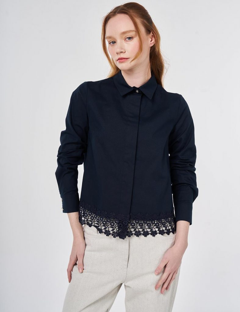 KAYRA Dantel Garnili Pamuklu Bluz 11034