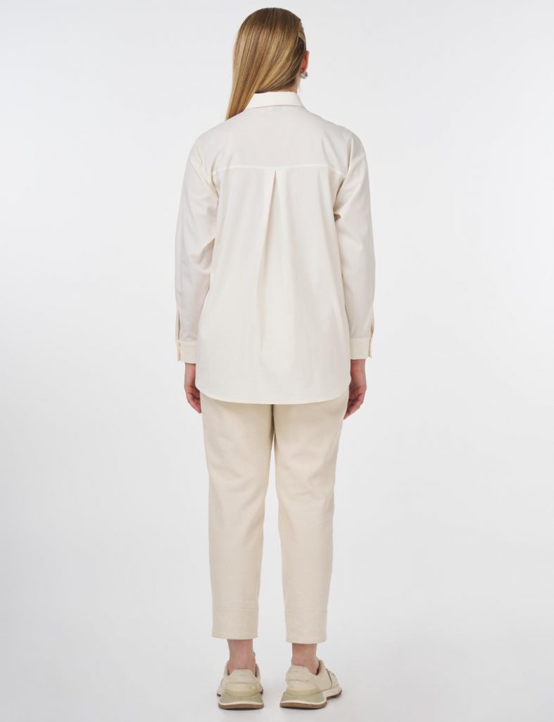 KAYRA Düğmeli Poplin Gömlek  11503 - EKRU