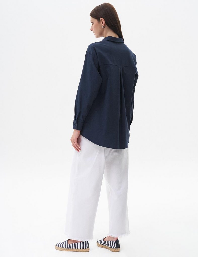 KAYRA Düğmeli Poplin Gömlek  11503 - Lacivert