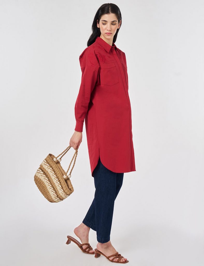 KAYRA %100 Pamuklu Nakış İşlemeli Tunik  71005