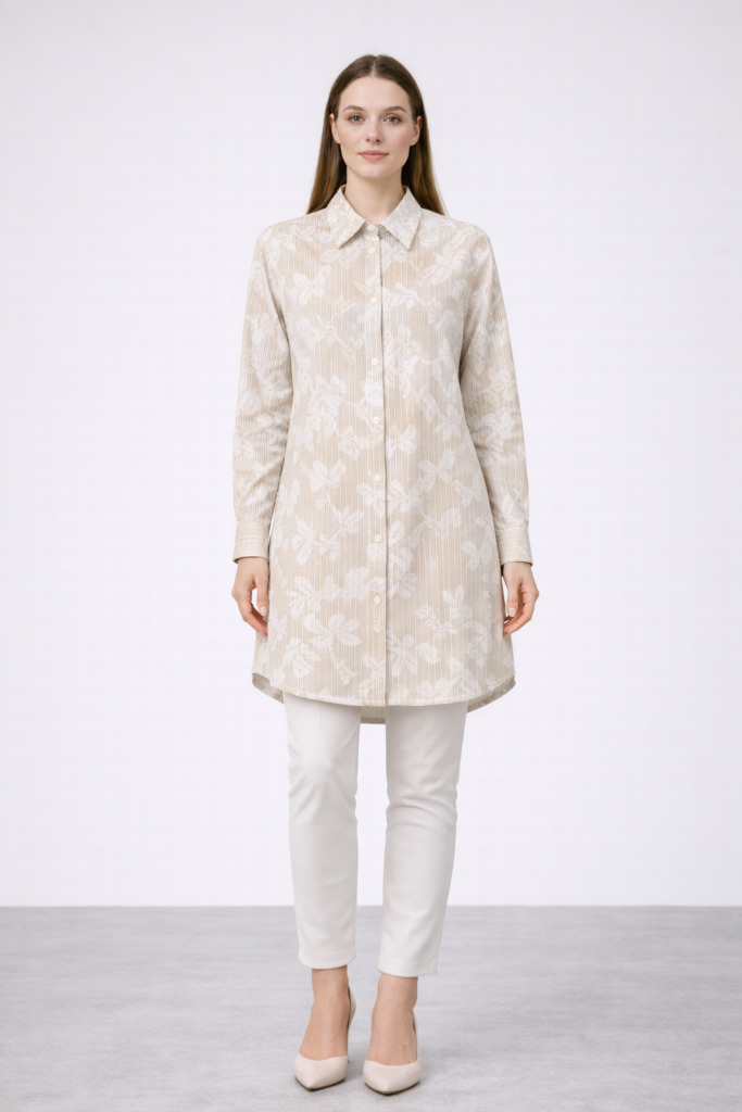 KAYRA Yaprak İşlemeli Tunik 21042