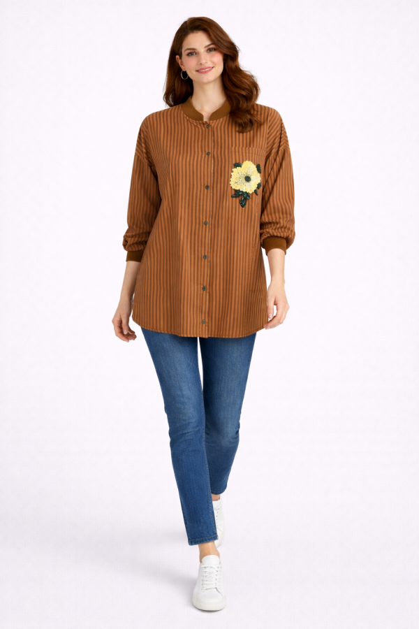 KAYRA Cebi Çiçek Detaylı Tunik 81013