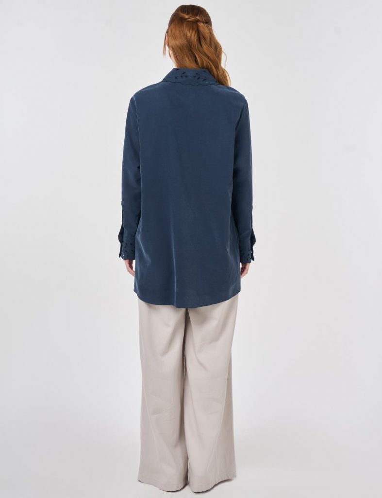 KAYRA Yaka ve Manşet Detaylı Modal Tunik 81019