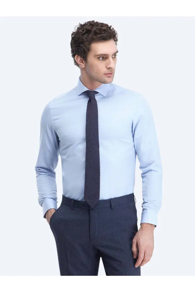KİP Klasik Erkek Gömlek 4914 - MAVİ