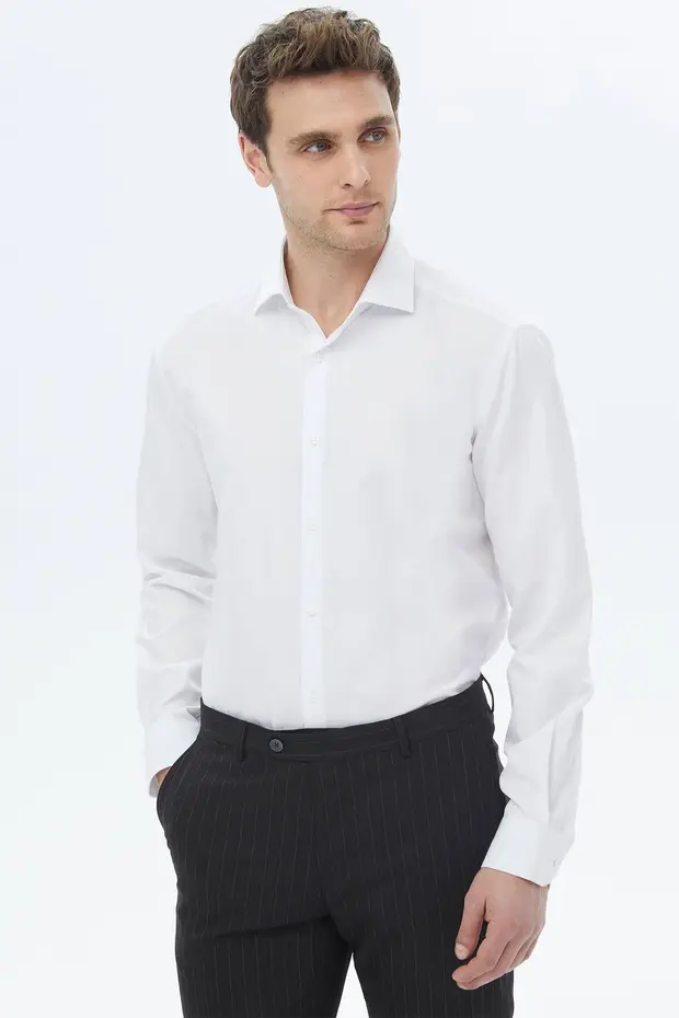 KİP Klasik Erkek Gömlek 4914 - Beyaz