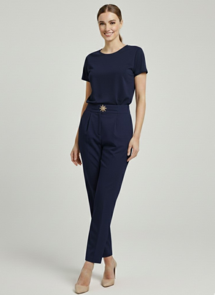 EKOL Toka Detaylı Pantolon 4130 - Lacivert