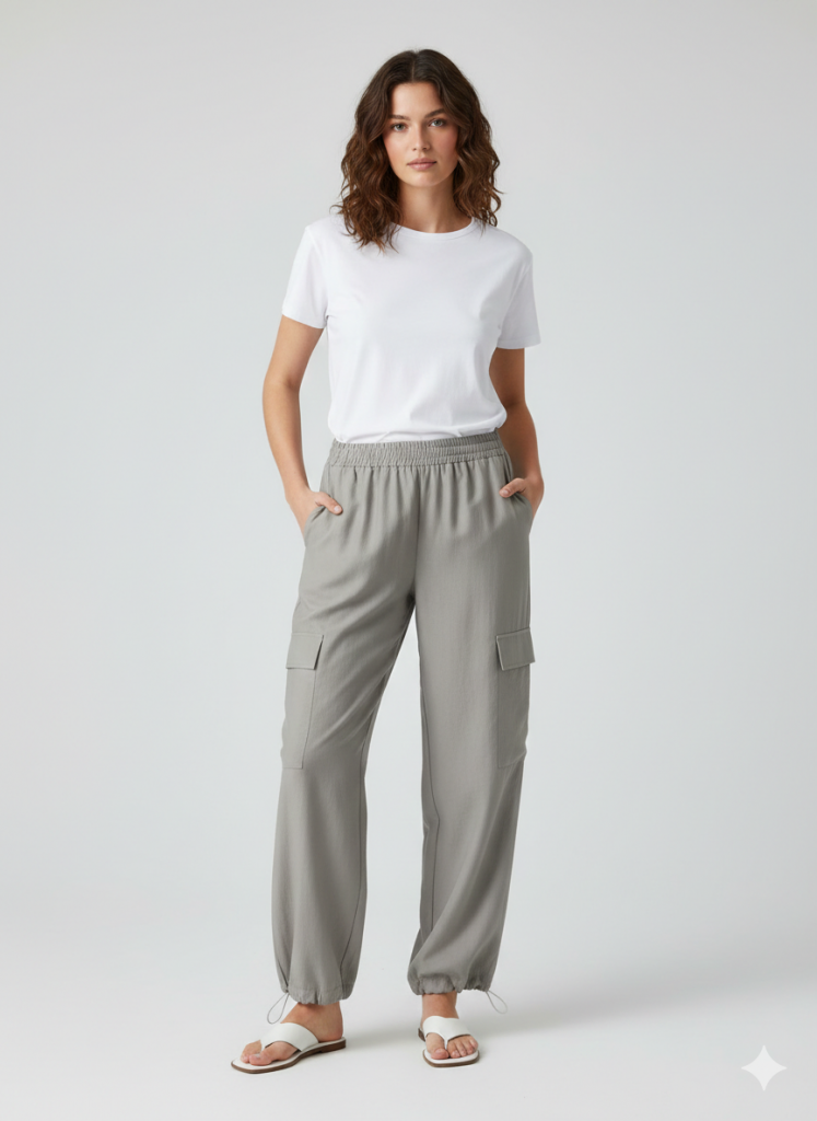 MASCARA Paçası Lastikli Kargo Cep Pantolon 3110