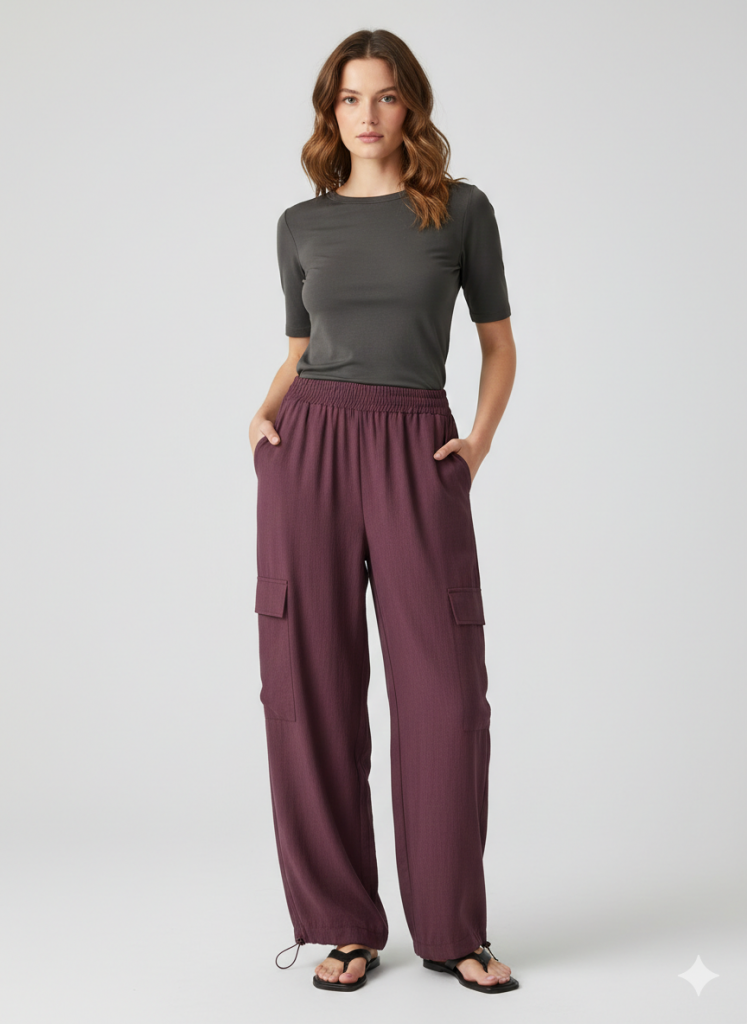 MASCARA Paçası Lastikli Kargo Cep Pantolon 3110 - MÜRDÜM