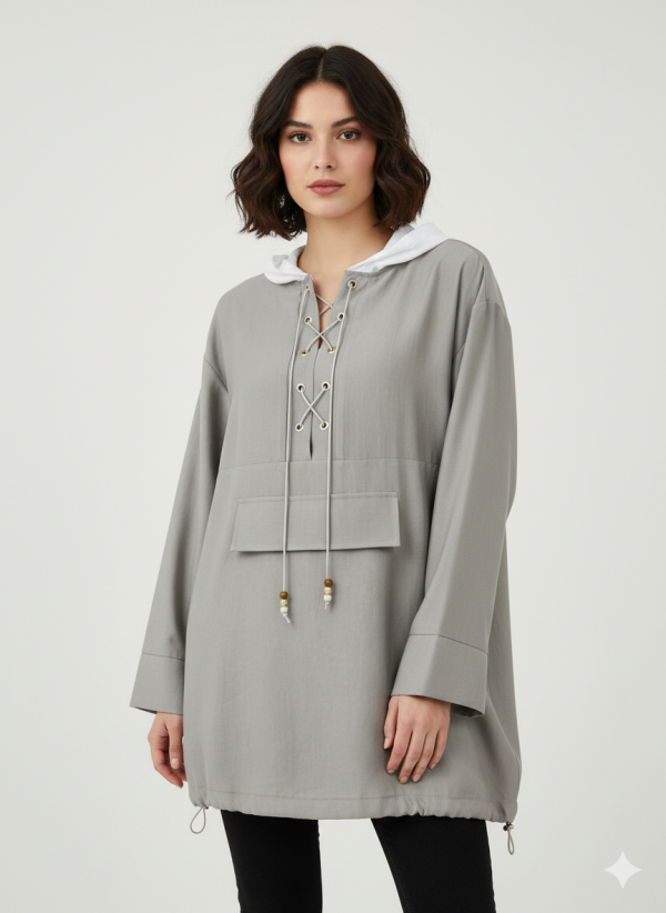 MASCARA Önü Bağcıklı Kapüşonlu Tunik 2116