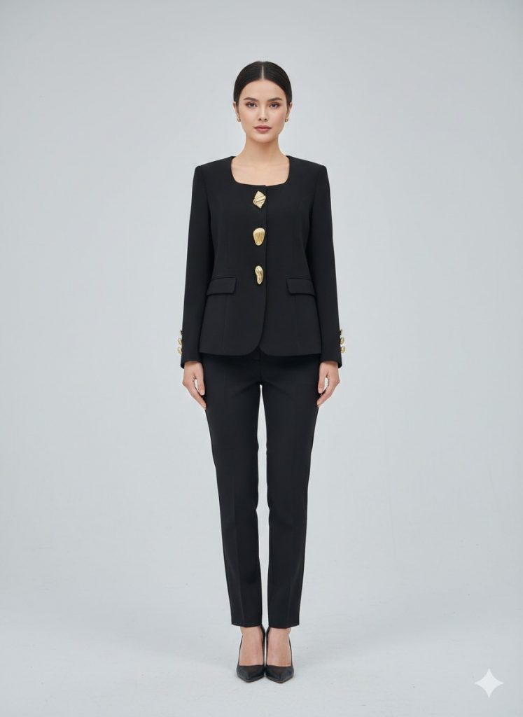 MODAİLGİ Kare Yaka Uzun Kol Ceket 75014