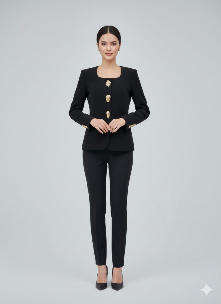 MODAİLGİ Kare Yaka Uzun Kol Ceket 75014