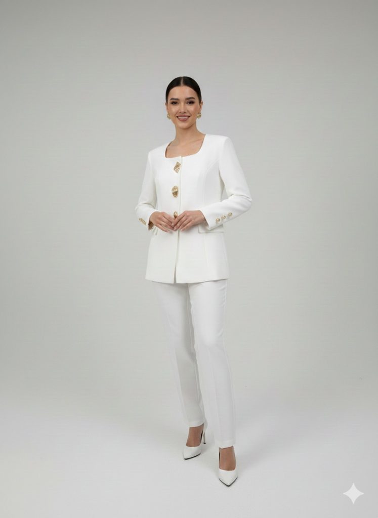 MODAİLGİ Kare Yaka Uzun Kol Ceket 75014 - EKRU