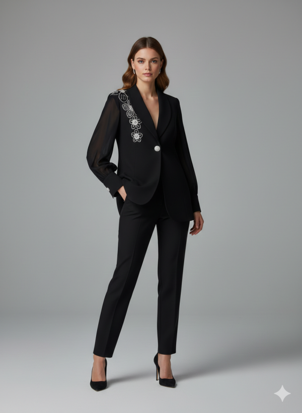 MODAİLGİ Kolları Tül Taş İşlemeli Ceket 75021