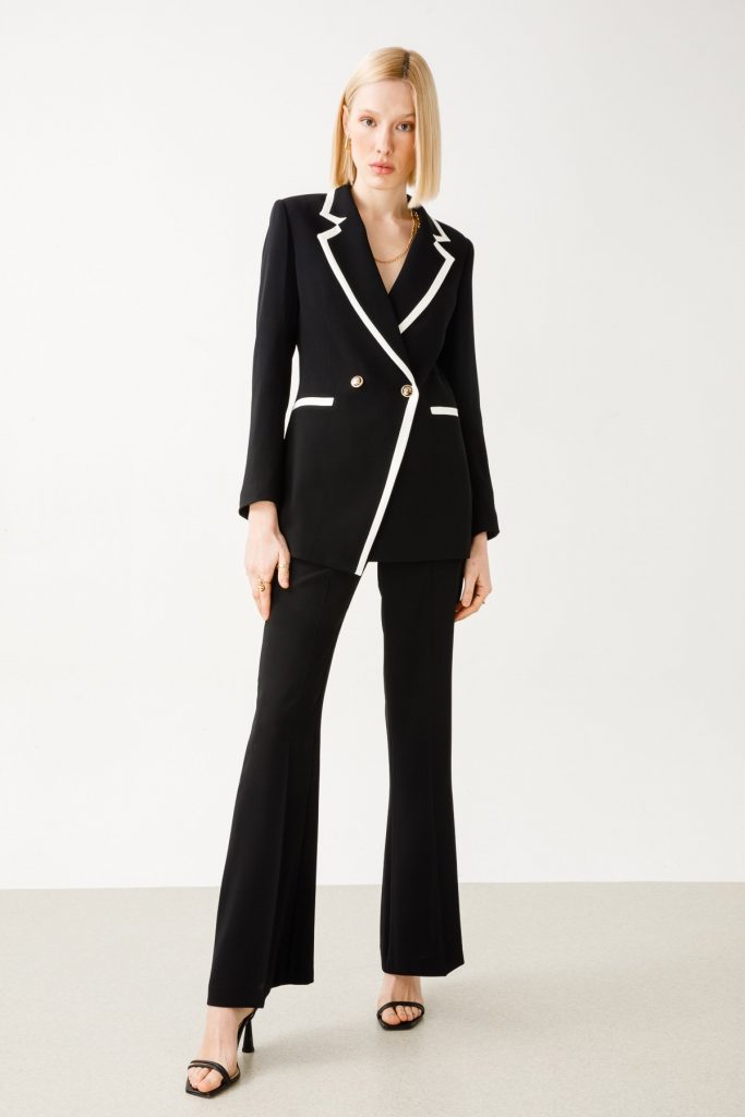 MODAİLGİ Enkürüsteli Bol Paça Pantolon 04076 - Siyah