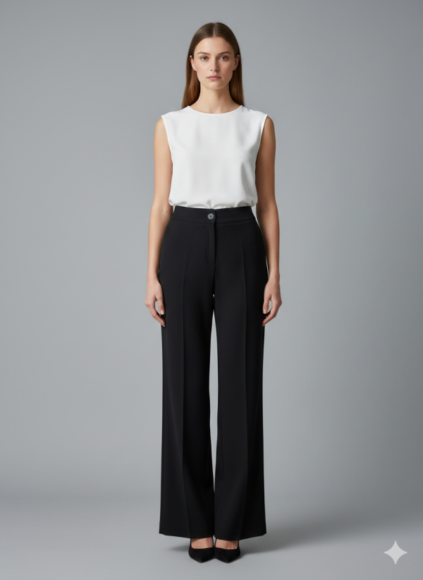 MODAİLGİ Cepsiz Klasik Bol Paça Pantolon 45021