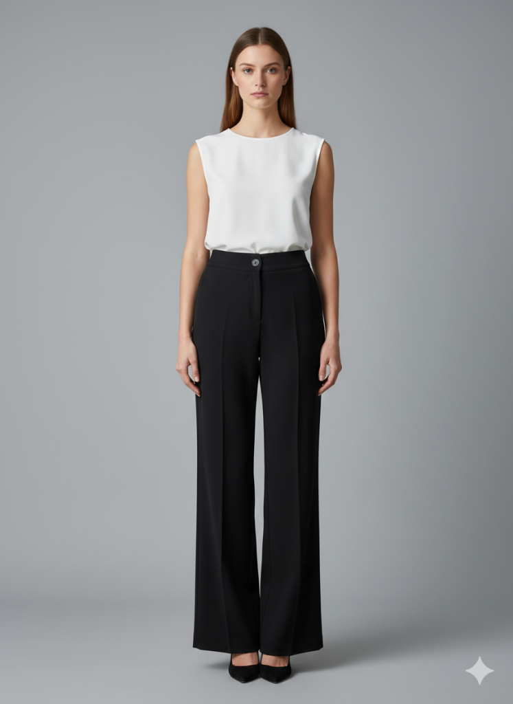 MODAİLGİ Cepsiz Klasik Bol Paça Pantolon 45021