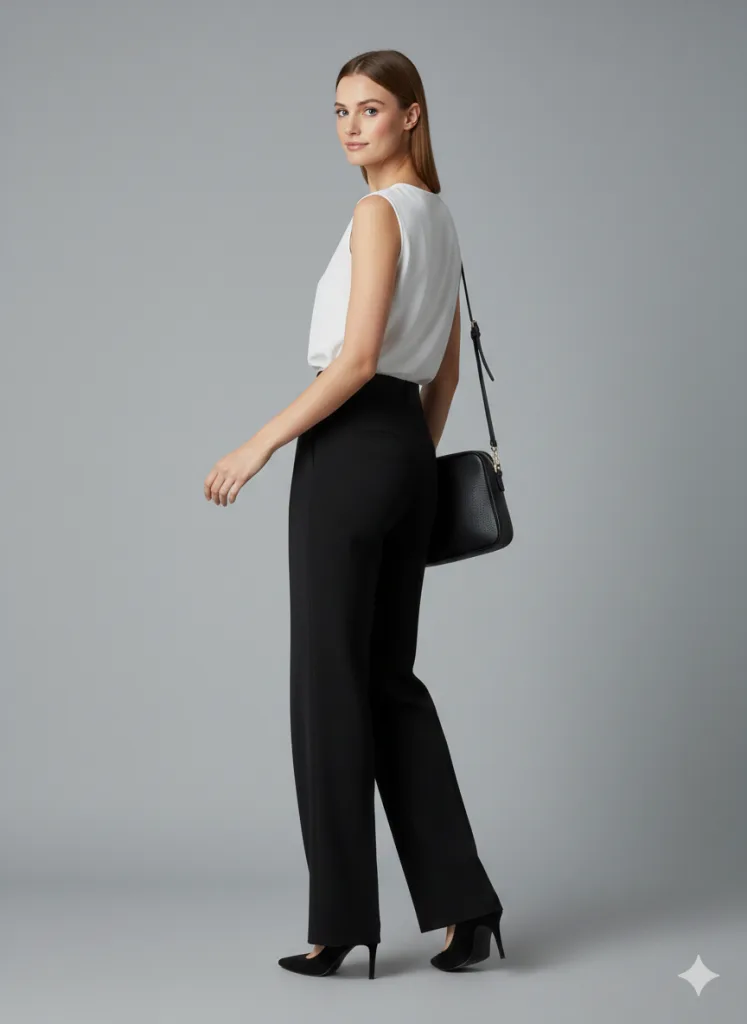 MODAİLGİ Cepsiz Klasik Bol Paça Pantolon 45021