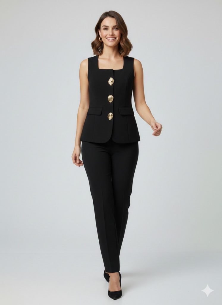 MODAİLGİ Kare Yaka Kısa Yelek 71010