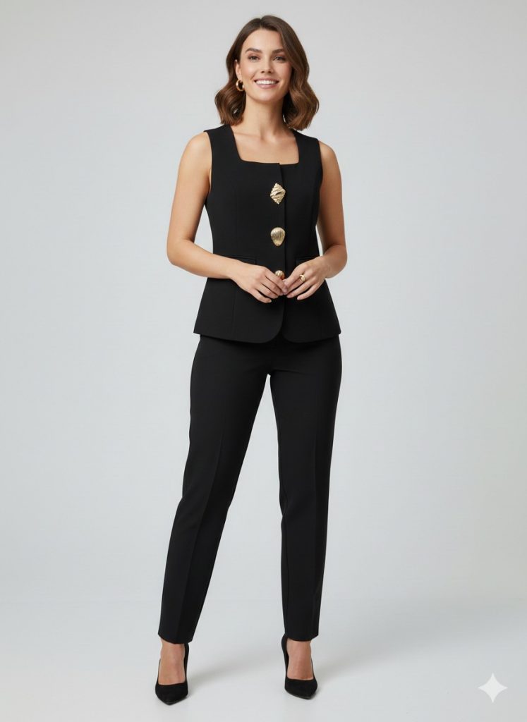 MODAİLGİ Kare Yaka Kısa Yelek 71010