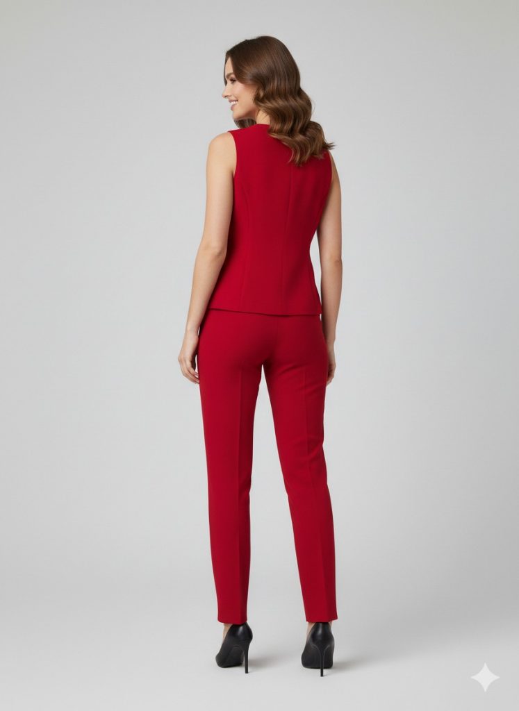 MODAİLGİ Kare Yaka Kısa Yelek 71010 - KIRMIZI