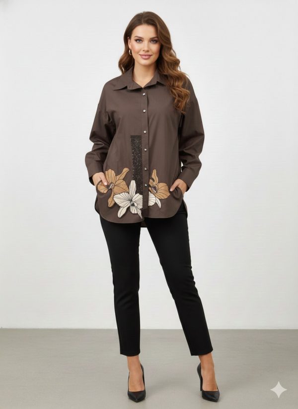 MY312 Çiçek İşlemeli Tunik 8832