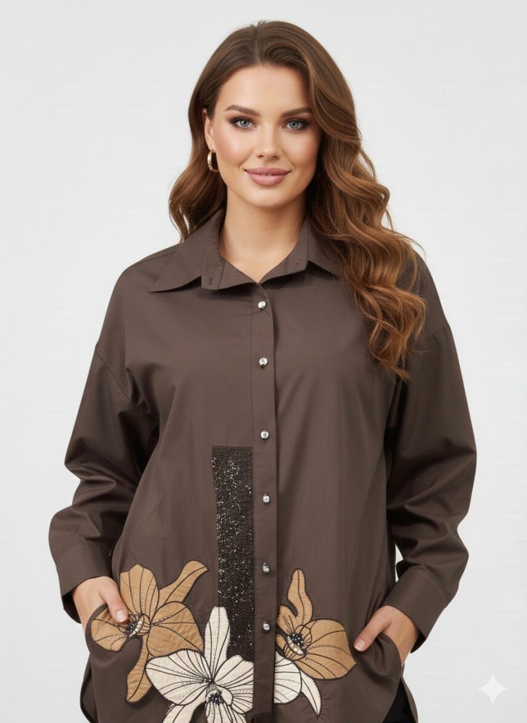 MY312 Çiçek İşlemeli Tunik 8832