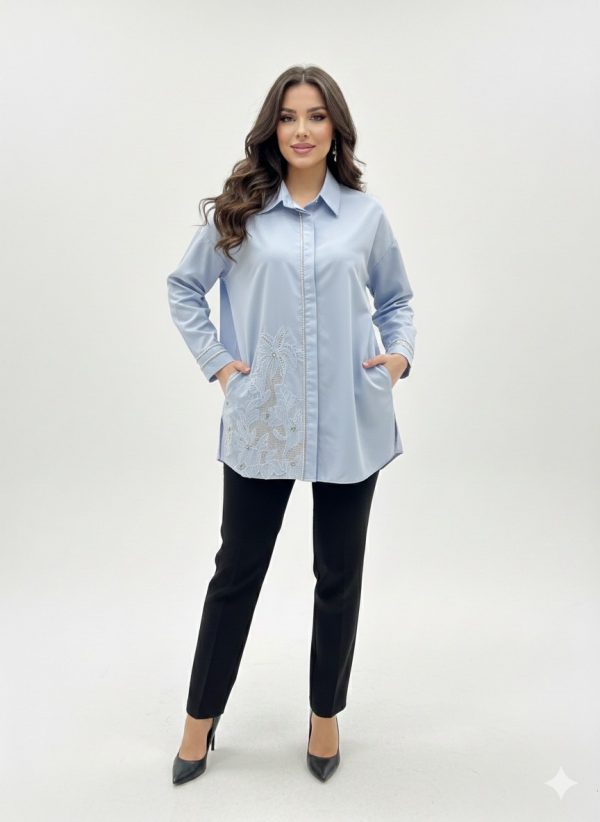 MY312 İşlemeli Boncuk Detaylı Tunik 8807