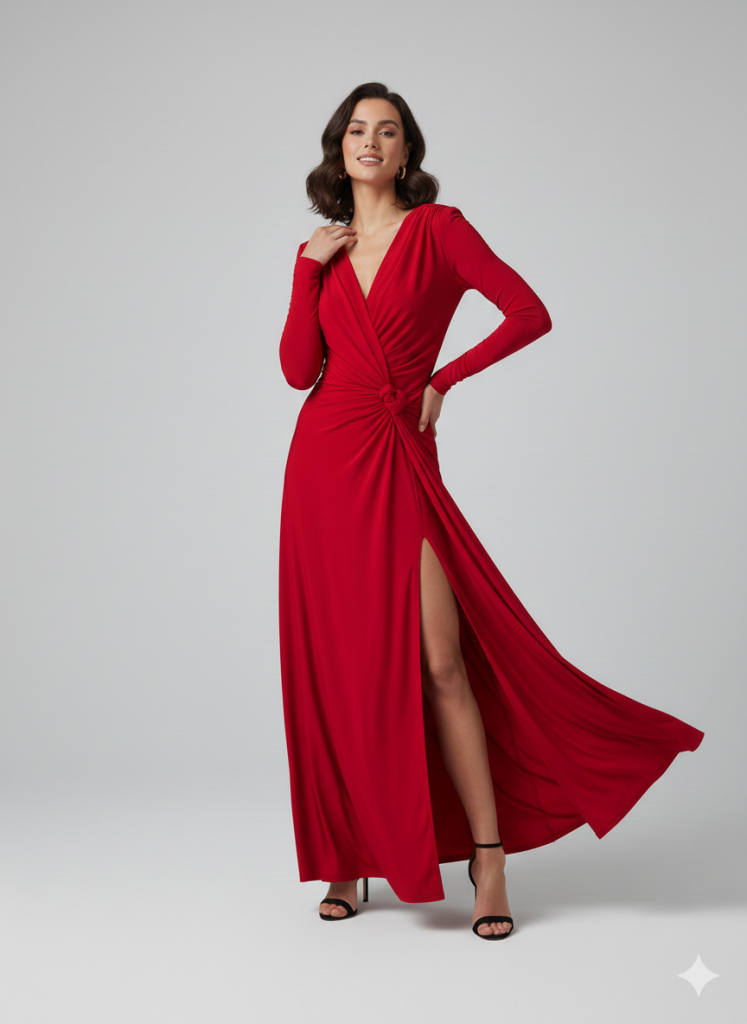 NOCTURNE Beli Ve Omzu Büzgülü Abiye 2344