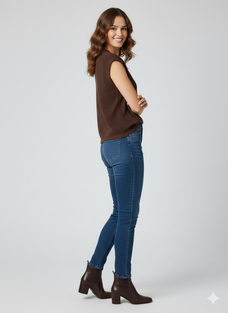 ON TRİKO Sıfır Yaka Triko Bluz 70352 - kahve