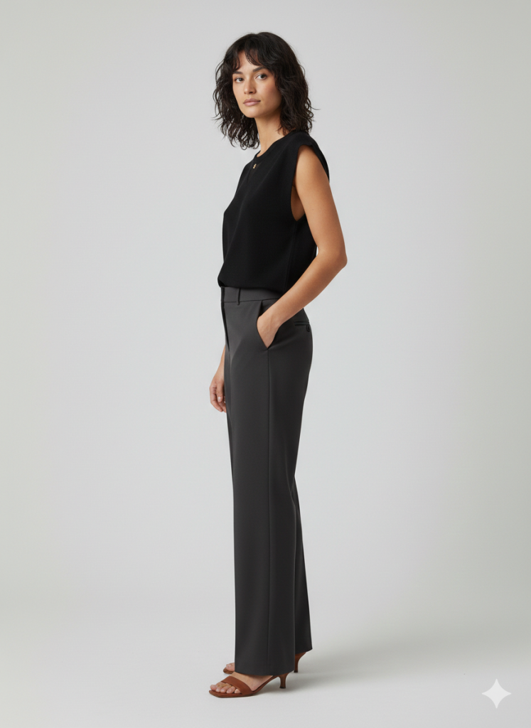 ON TRİKO Yakası Aksesuarlı Bluz 70360 - Siyah