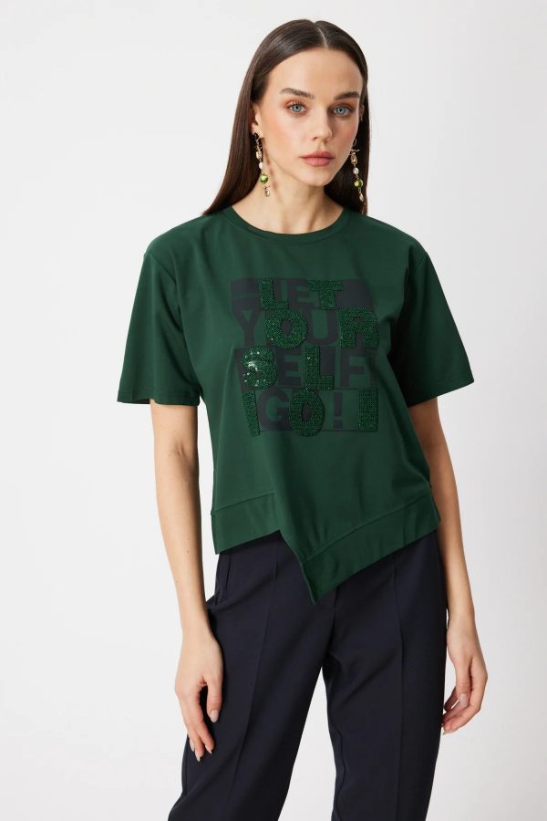 ON TRİKO Pul İşlemeli T-shirt 70416