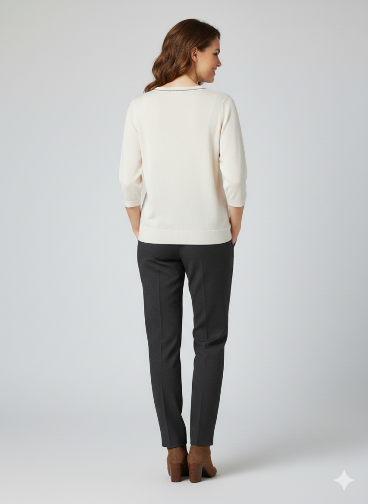 ON TRİKO Önü Kurdela Detaylı Triko Bluz 70423 - EKRU