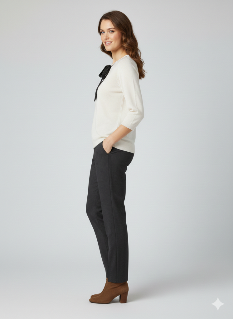 ON TRİKO Önü Kurdela Detaylı Triko Bluz 70423 - EKRU