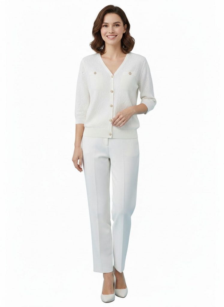 ON TRİKO Düğme Kapamalı Bluz 70429 - EKRU