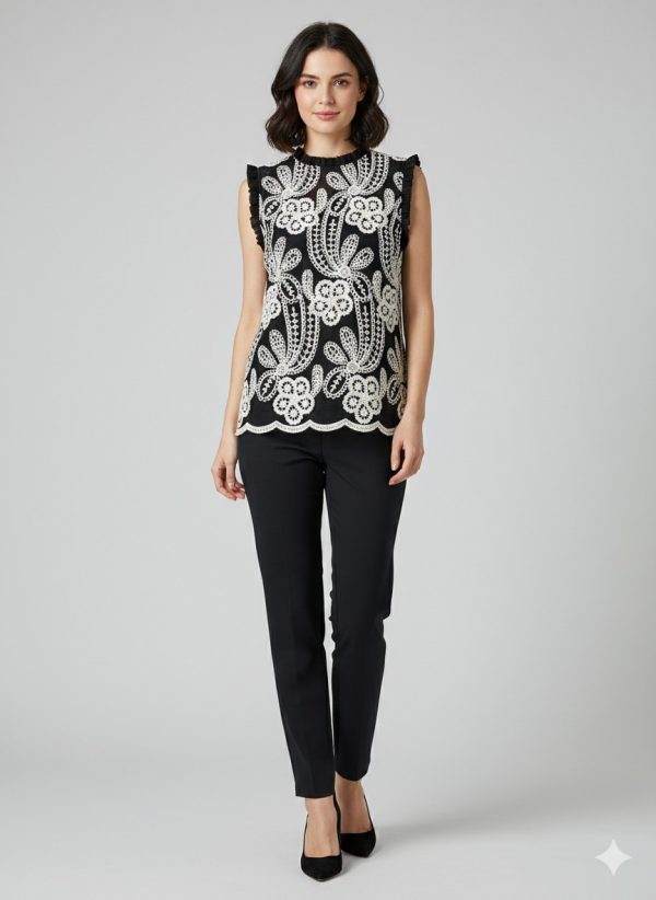 ON TRİKO İşleme Detaylı Bluz 70476