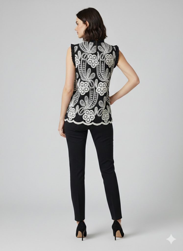 ON TRİKO İşleme Detaylı Bluz 70476