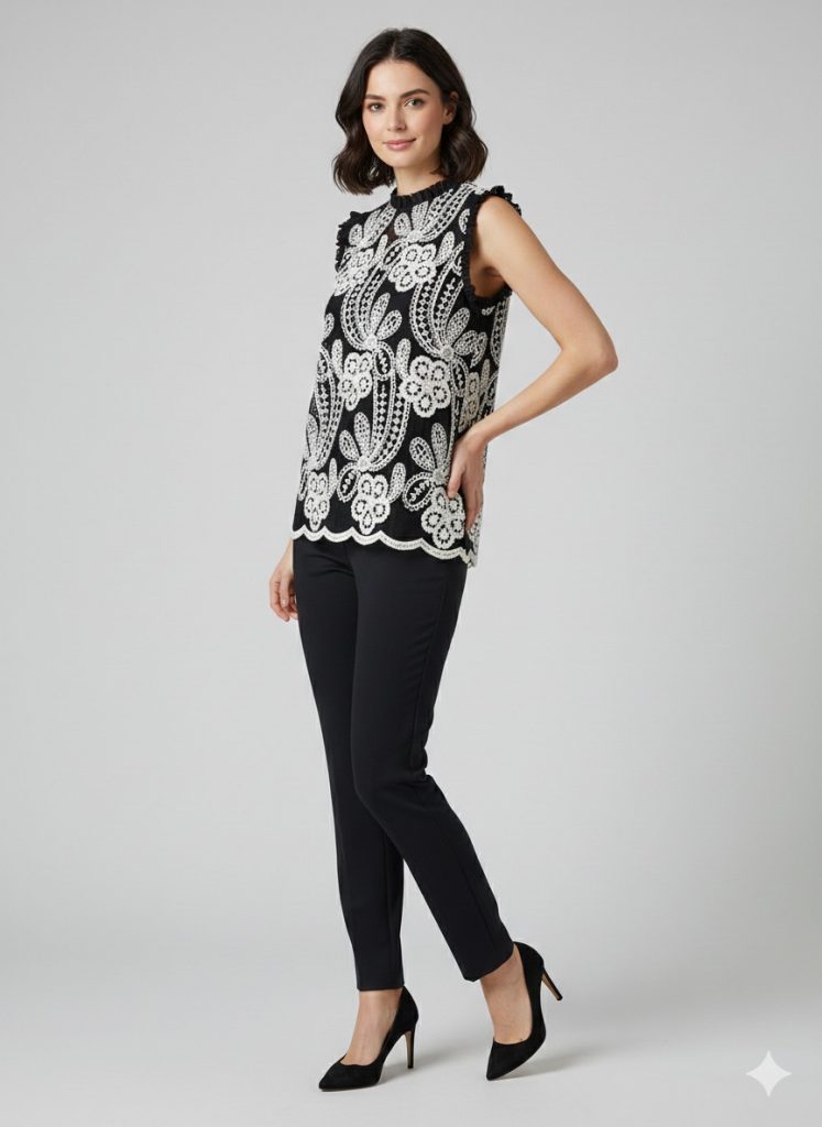 ON TRİKO İşleme Detaylı Bluz 70476