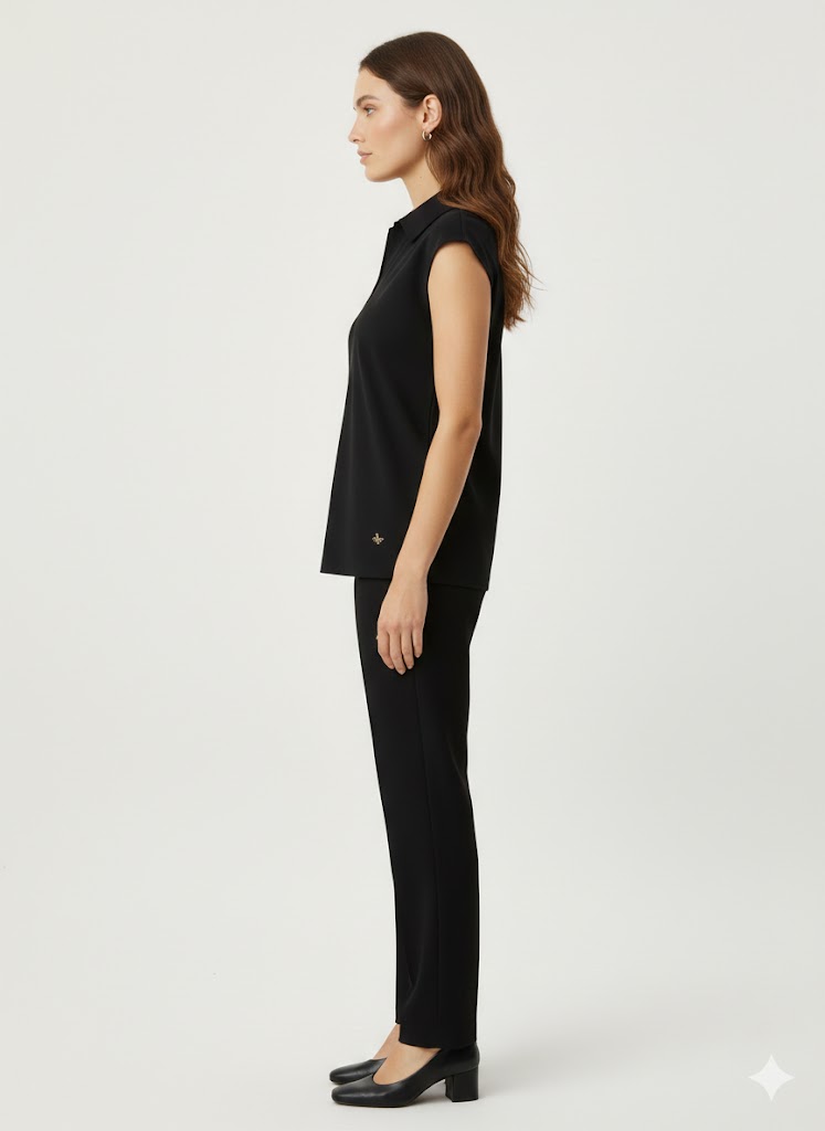 ON TRİKO  V Yaka Bluz 71344 - Siyah