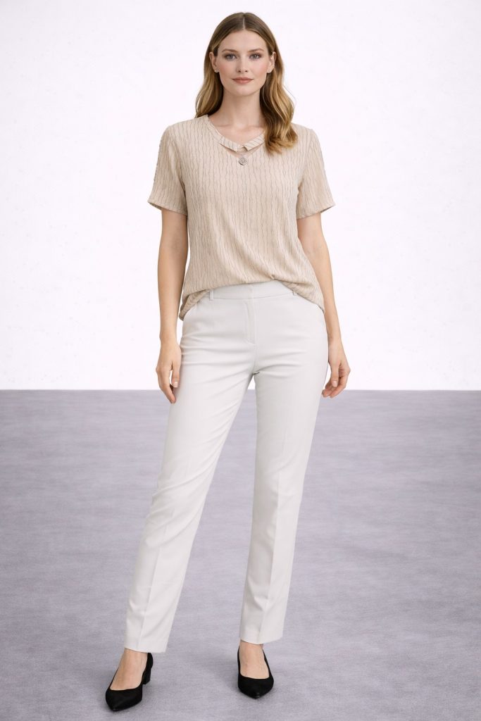 ON TRİKO Aksesuar Detaylı Bluz 71487 - KREM