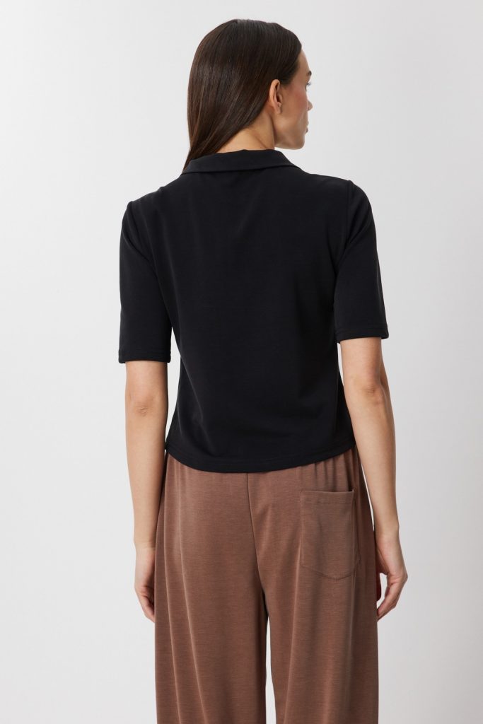 ON TRİKO Yakası Fermuarlı Kısa Kollu T-shirt 76305