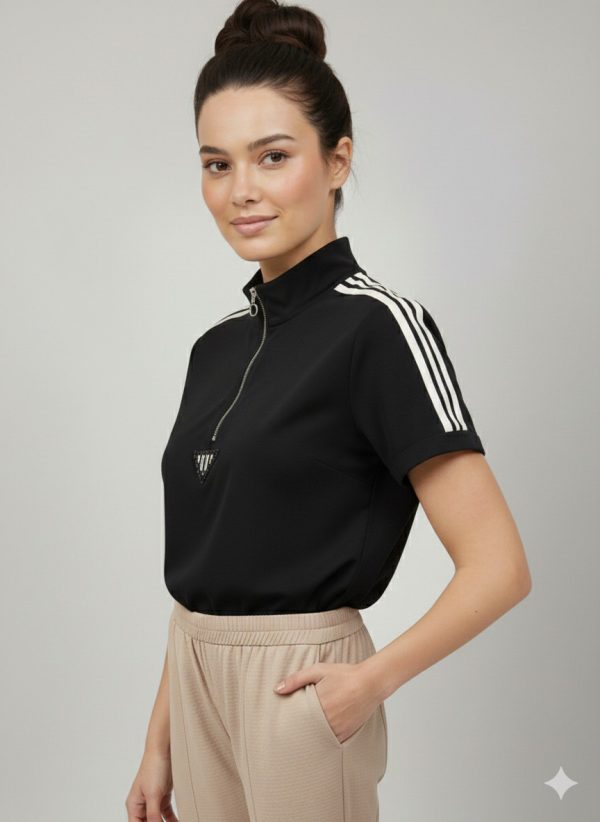 ON TRİKO Fermuar Detaylı T-shirt 76335