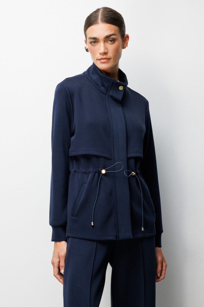 ON TRİKO Dik Yaka Beli Bağcıklı Ceket 76333