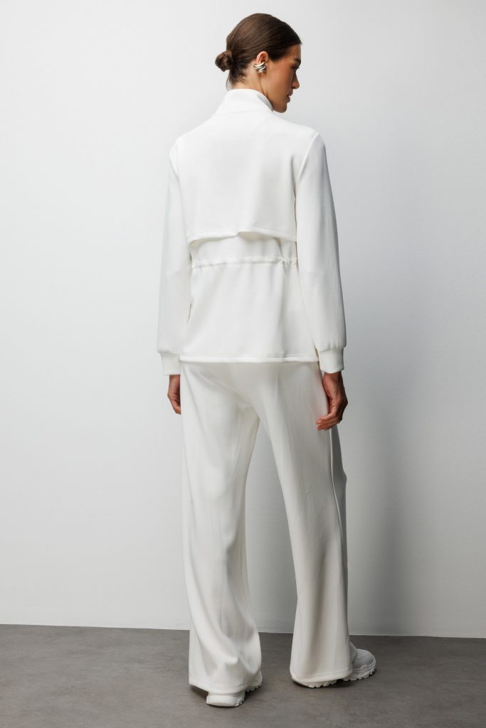 ON TRİKO Dik Yaka Beli Bağcıklı Ceket 76333 - EKRU