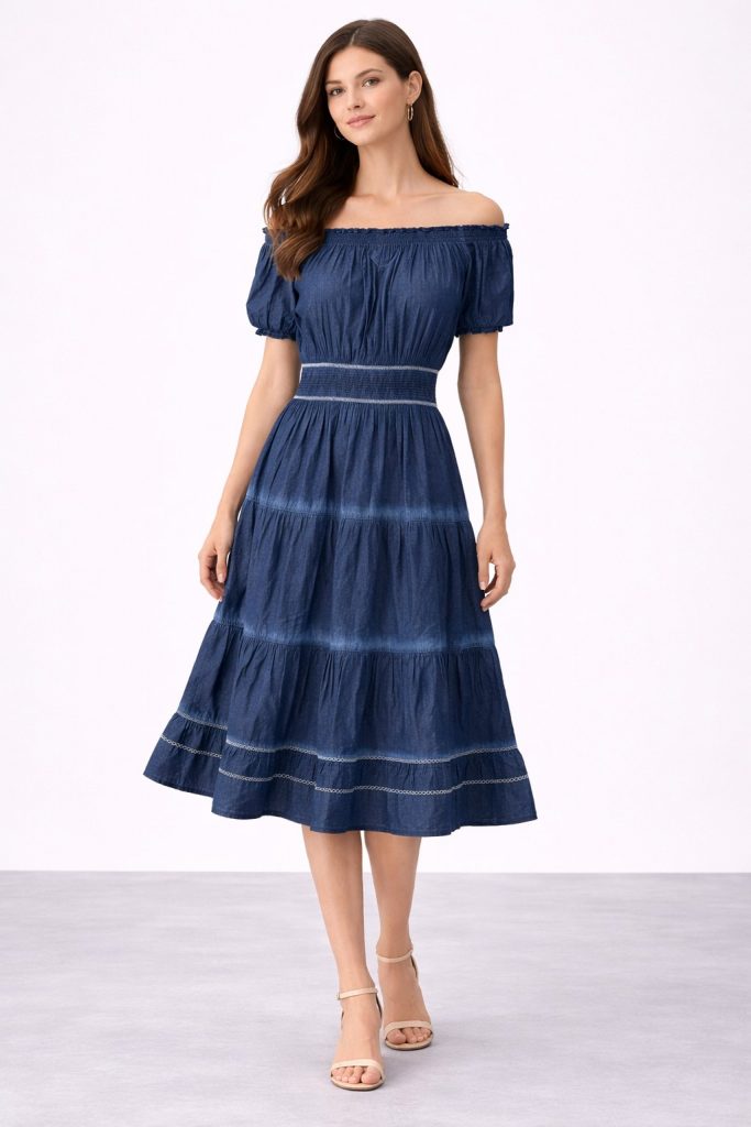 ON TRİKO İşleme Detaylı Elbise 70404