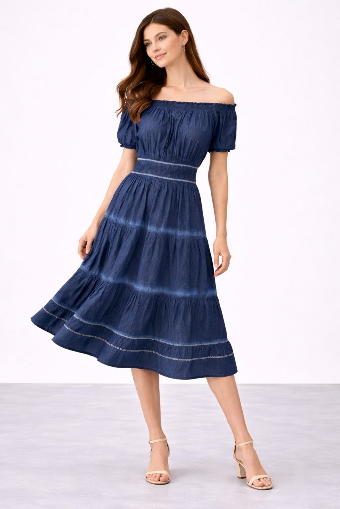 ON TRİKO İşleme Detaylı Elbise 70404