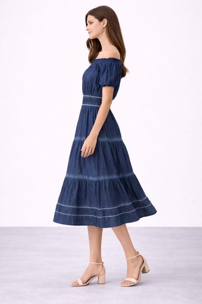 ON TRİKO İşleme Detaylı Elbise 70404