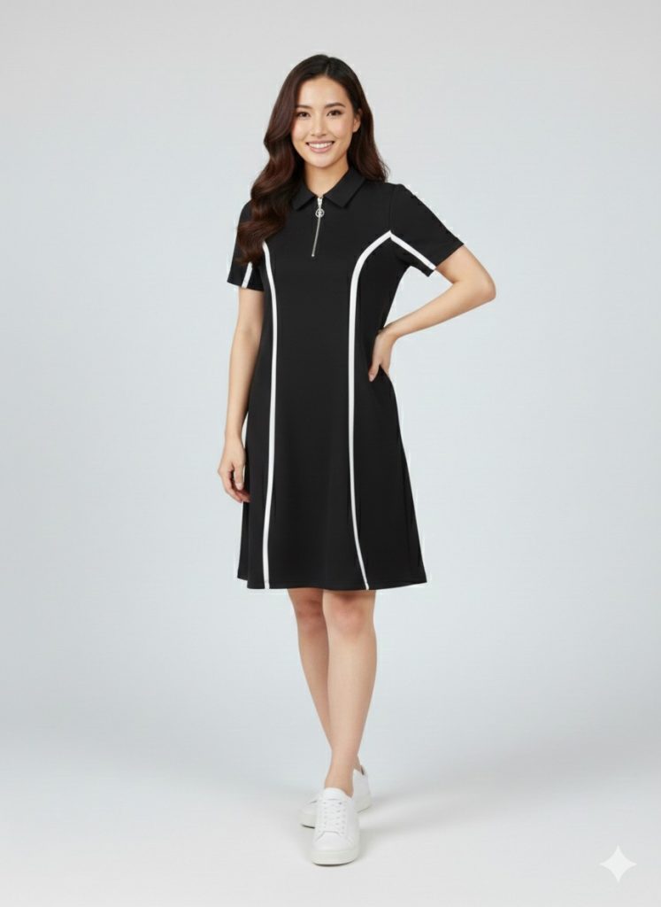 ON TRİKO Çizgi Detaylı Elbise 76483