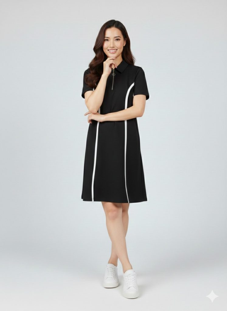 ON TRİKO Çizgi Detaylı Elbise 76483