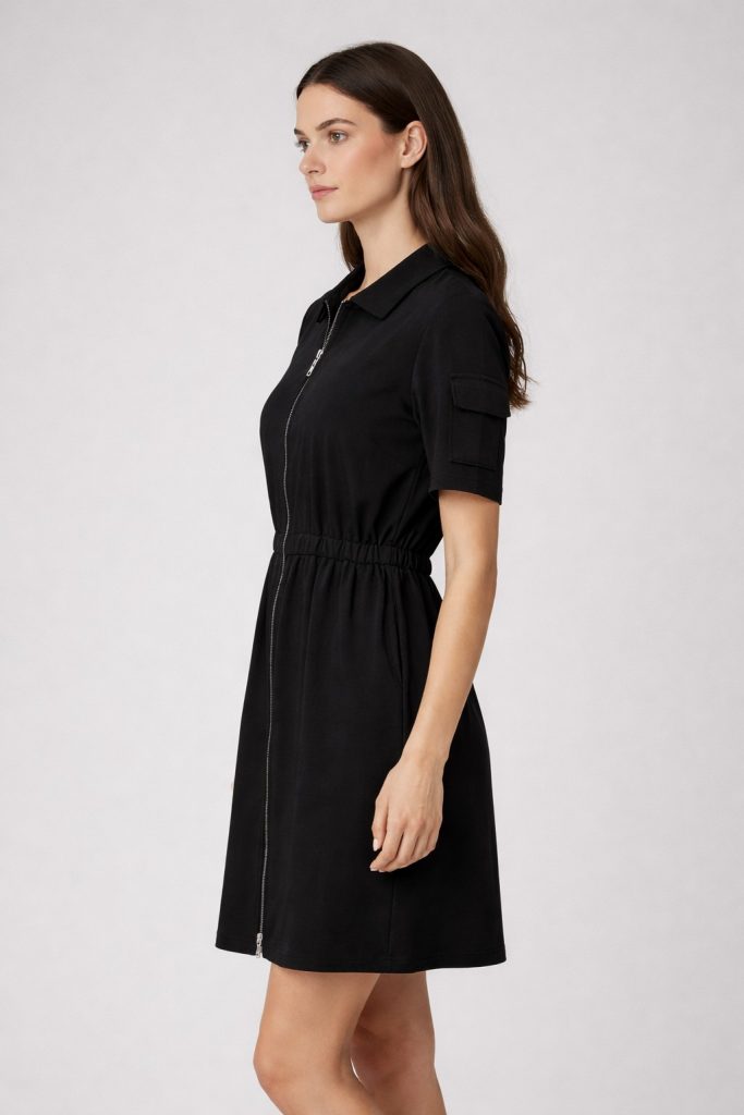 ON TRİKO Elbise 76485 - Siyah